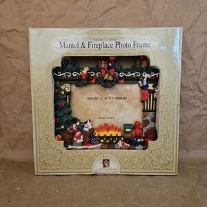Grandeur Noel Mantel Fireplace Christmas Photo Frame 5x7 Holiday Decor Boxed
